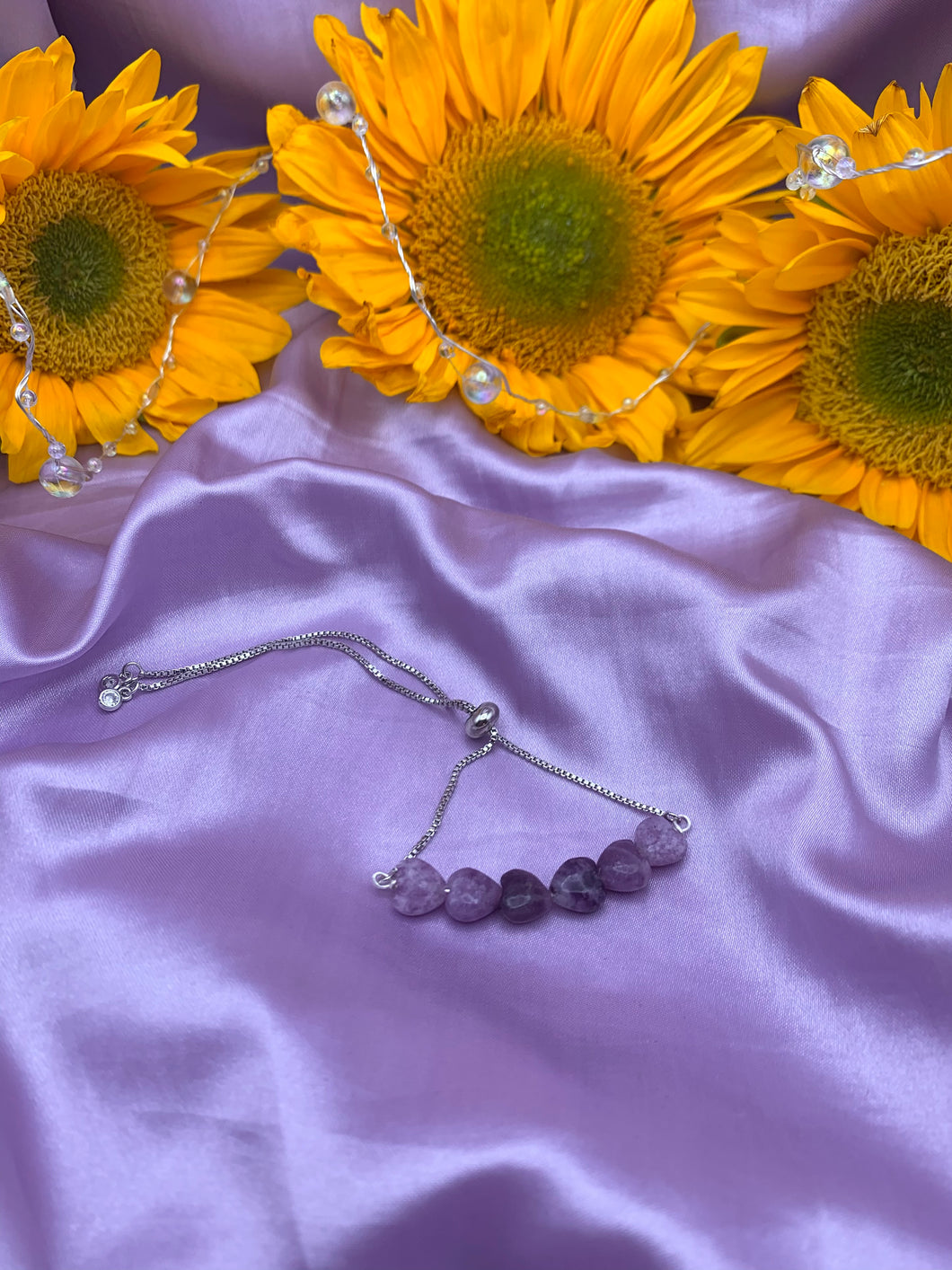 Adjustable Lepidolite bracelet