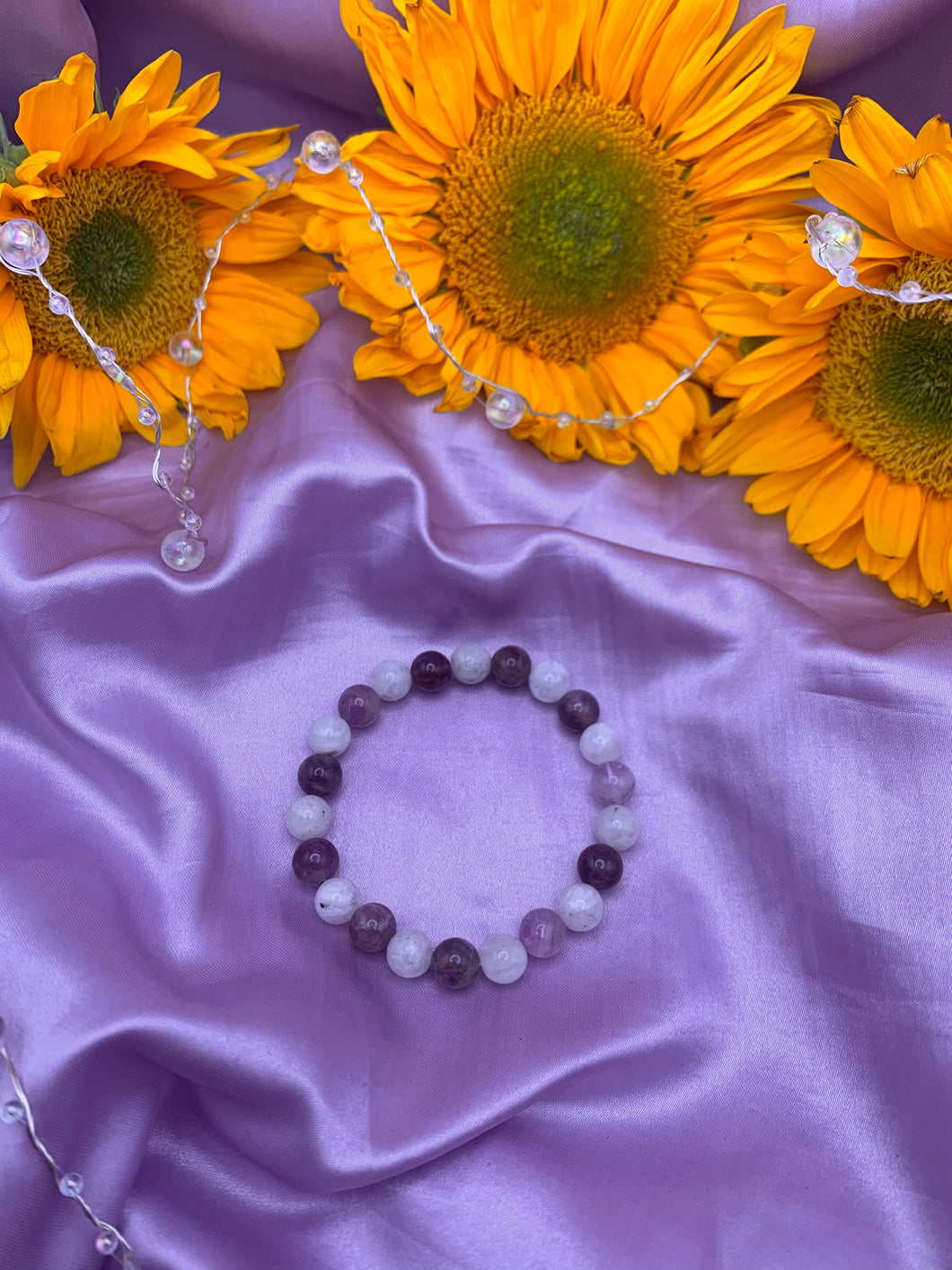 Amethyst & Rainbow Moonstone bracelet