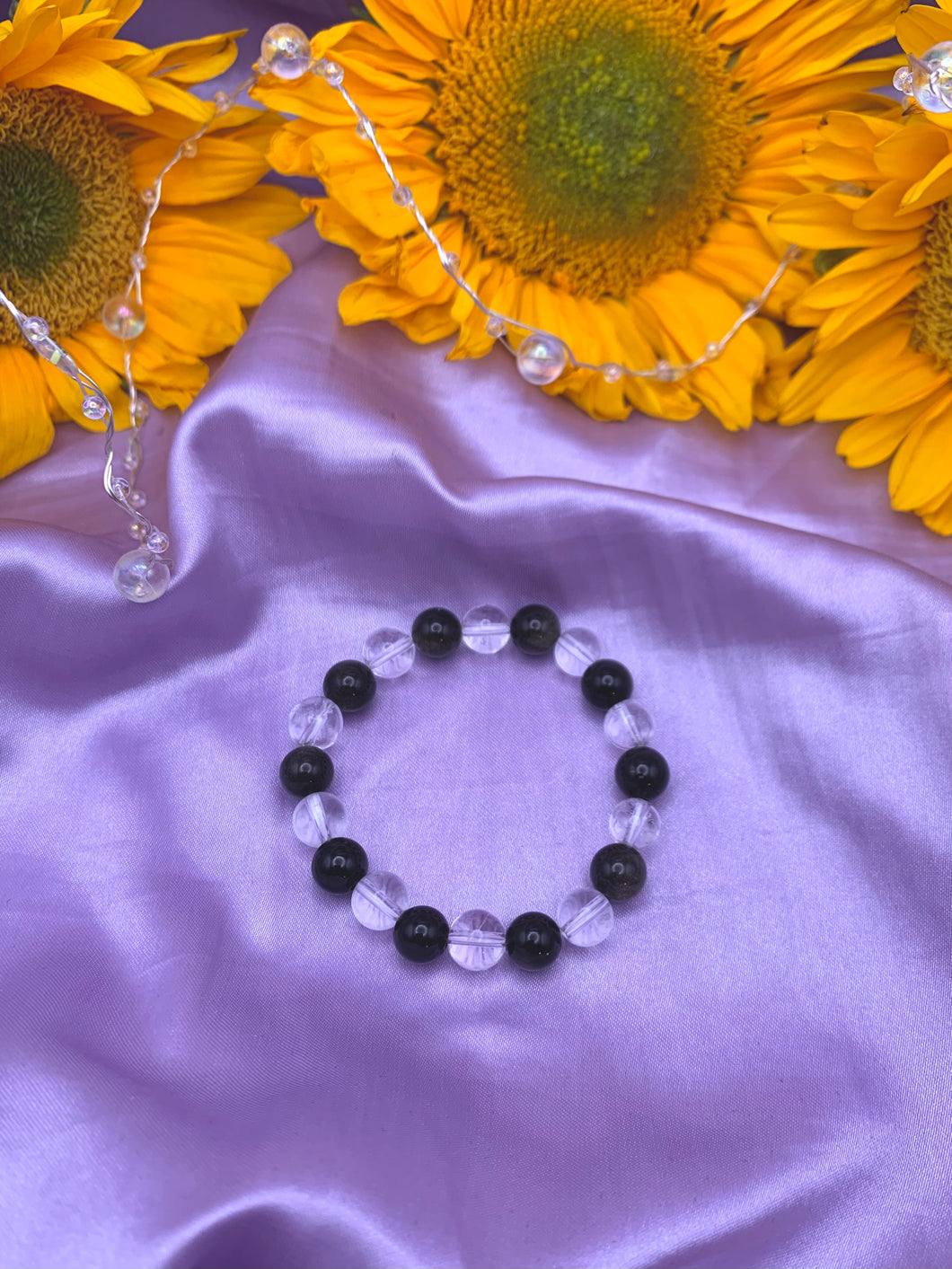 Obsidian & Clear Quartz bracelet