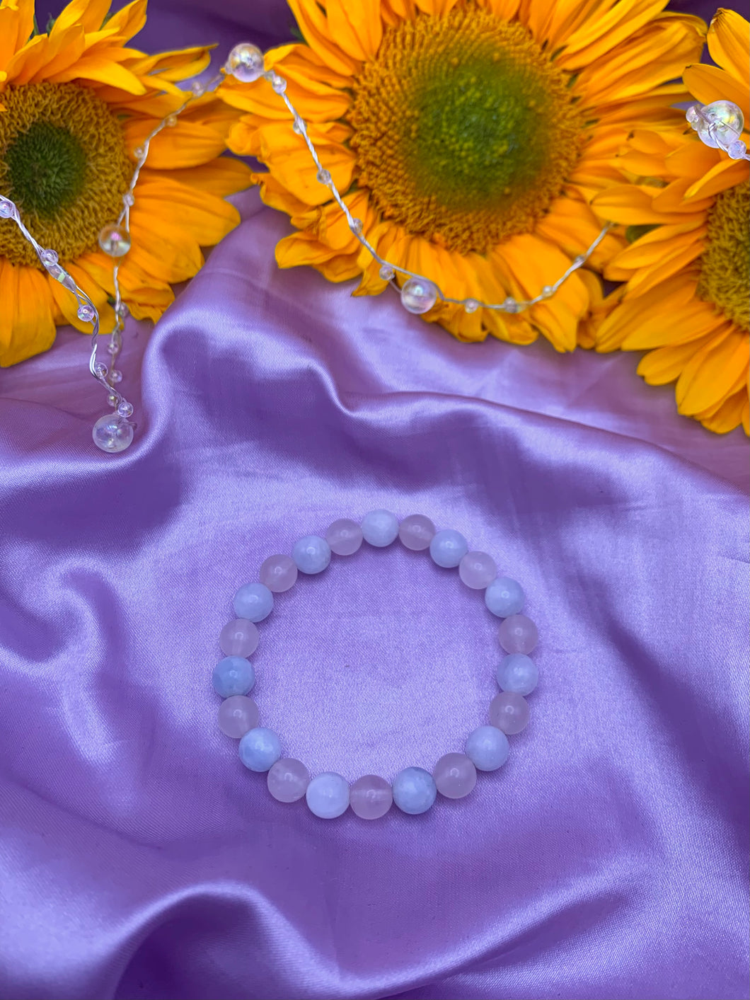 Celestite & Rose Quartz bracelet