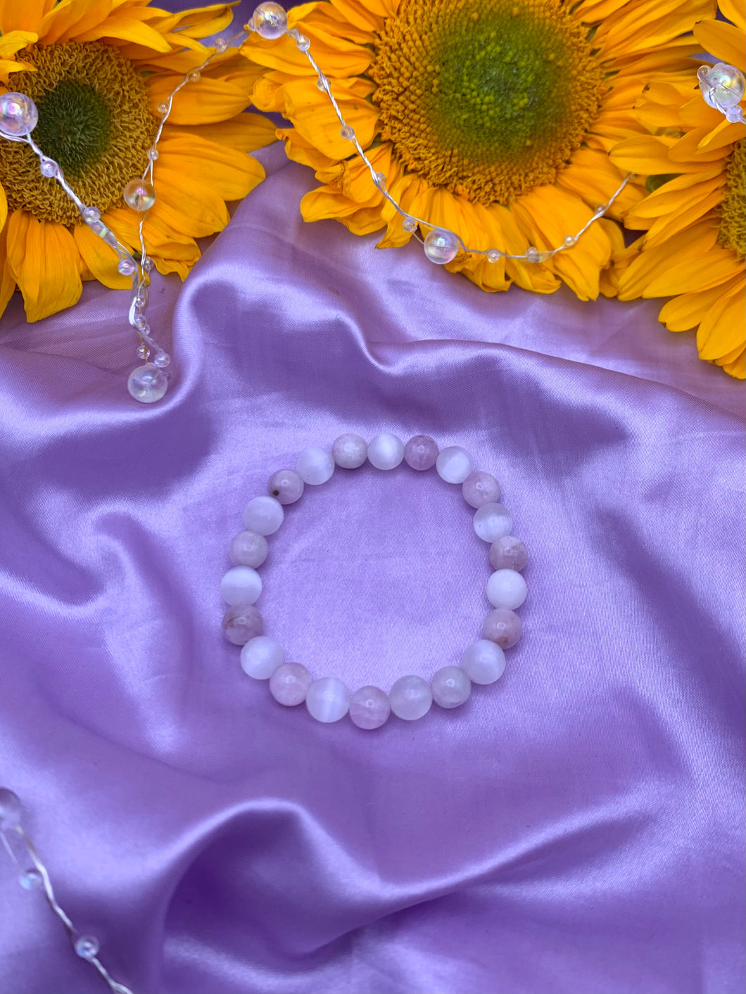 Kunzite & Selenite bracelet