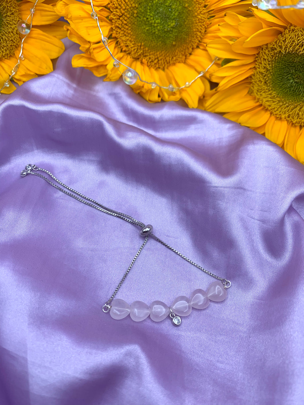 Adjustable Rose Quartz bracelet