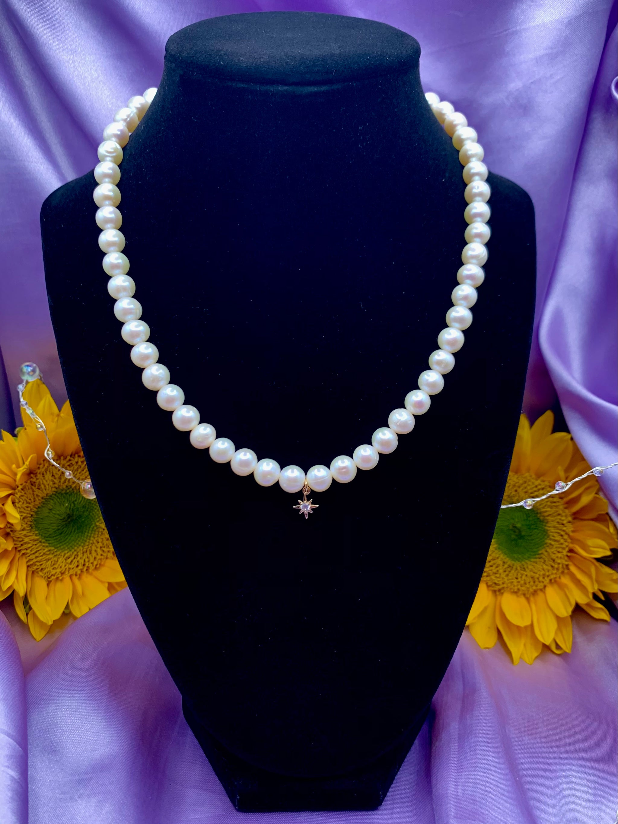 ★関税込★VINTAGE HOLLYWOOD★Star Gemstone n Pearl Necklace ☆関税込☆VINTAGE HOLLYWOOD☆Star Gemstone n Pearl Necklace